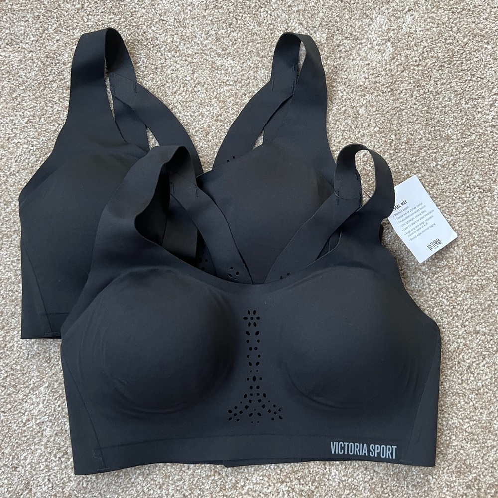 New! Victoria’s Secret Angel Max Sports Bra (2), Size 32D, Black